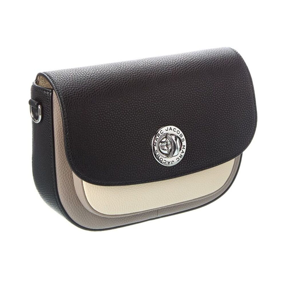 Marc Jacobs Cb Signet Turnlock Leather Saddle Bag, Grey - Picture 3 of 4